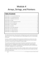 Tài liệu Module 4 Arrays, Strings, and Pointers pptx