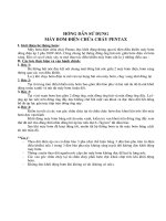 HƯỚNG DẪN SỬ DỤNG BƠm pentax 