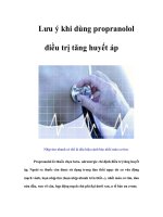 Tài liệu Lưu ý khi dùng propranolol điều trị tăng huyết áp pptx