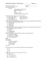 Tài liệu Đề thi kiểm tra giữa kỳ - Môn Tin học 1 docx