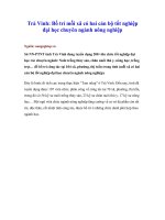 Tài liệu Trà Vinh: Bố trí mỗi xã có hai cán bộ tốt nghiệp đại học chuyên ngành nông nghiệp docx