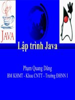 Tài liệu LẬP TRÌNH JAVA Chương mở đầu pdf