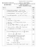 Tài liệu Đáp án đề thi Đại học môn Vật lý khối A 2005 ppt