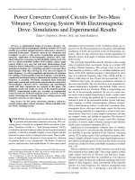 Power converter control circuits for two mass vibratory conveying system with electromagnetic drive simulations and experimental results IEEE trans 