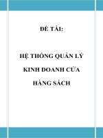 Đồ án - phân tích thiết kế hệ thống - HỆ THỐNG QUẢN lý KINH DOANH CỬA HÀNG SÁCH
