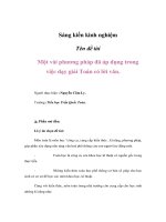 Tài liệu Sáng kiến kinh nghiệm - Tên đề tài Một vài phương pháp đã áp dụng trong việc dạy giải Toán có lời văn pptx