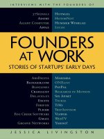FOUNDERS AT WORK STORIES OF STARTUPS’ EARLY DAYS