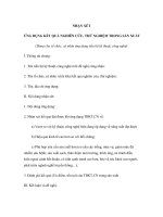 Tài liệu Mẫu nhận xét ứng dụng kết quả nghiên cứu, thử nghiệm trong sản xuất ppt