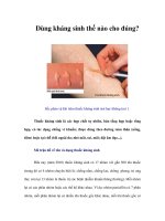 Tài liệu Dùng kháng sinh thế nào cho đúng? ppt