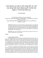 Ảnh hưởng của tâm lý tiểu nông đối với việc xây dựng nhà nước pháp quyền xã hội chủ nghĩa ở việt nam hiện nay 