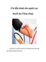 Tài liệu Chỉ dẫn dành cho người cao huyết áp (Tăng xông) pdf