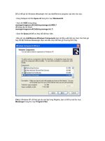 Tài liệu Để có thể gỡ bỏ Windows Messenger pptx