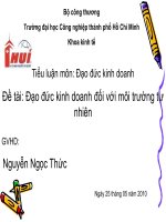 Tài liệu Đề tài: Đạo đức kinh doanh đối với môi trường tự nhiên pdf