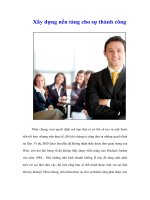 Tài liệu Xây dựng nền tảng cho sự thành công doc