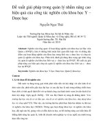 Đề xuất giải pháp trong quản lý nhằm nâng cao hiệu quả của công tác nghiên cứu khoa học y – dược học 