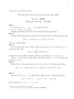 Tài liệu Đề thi tuyển chọn hệ kỹ sư tài năng năm 2000 - Môn Toán doc