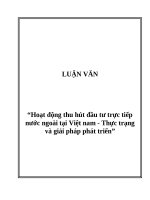Tài liệu Đề tài “Hoạt động thu hút đầu tư trực tiếp nước ngoài tại Việt nam - Thực trạng và giải pháp phát triển” docx