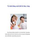 Tài liệu Vệ sinh đúng cách khi bé thay răng ppt
