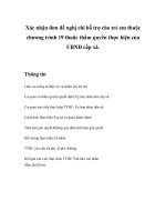 Tài liệu Xác nhận đơn đề nghị chi hỗ trợ cho trẻ em thuộc chương trình 19 thuộc thẩm quyền thực hiện của UBND cấp xã. ppt