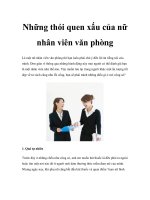 Tài liệu Những thói quen xấu của nữ nhân viên văn phòng ppt