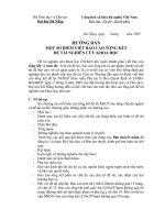 Tài liệu HƯỚNG DẪN MỘT SỐ ĐIỂM VIẾT BÁO CÁO TỔNG KẾT ĐỀ TÀI NGHIÊN CỨU KHOA HỌC docx