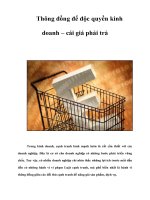 Tài liệu Thông đồng để độc quyền kinh doanh – cái giá phải trả doc