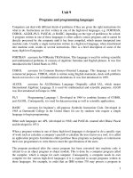 Tài liệu Unit_9: Programs and programming languages pdf