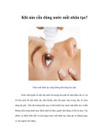 Tài liệu Khi nào cần dùng nước mắt nhân tạo? doc