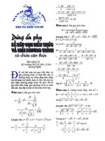 Tài liệu Dùng ẩn phụ để rút gọn biểu thức và giải phương trình có chứa căn thức pptx