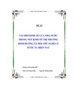 Tài liệu Tiểu luận “Vai trò kinh tế của nhà nước trong nền kinh tế thị trường định hướng XHCN ở nước ta hiện nay” doc