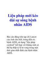 Tài liệu Liệu pháp mới kéo dài sự sống bệnh nhân AIDS ppt