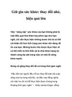 Tài liệu Giữ gìn sức khỏe: thay đổi nhỏ, hiệu quả lớn ppt