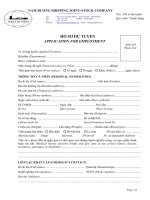 Tài liệu HỒ SƠ DỰ TUYỂN - APPLICATION FOR EMPLOYMENT doc