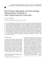 Tài liệu Knowledge Managing and Knowledge Management Systems in Inter-organizational Networks pdf