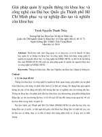 Giải pháp quản lý nguồn thông tin khoa học và công nghệ của đại học quốc gia thành phố hồ chí minh phục vụ sự nghiệp đào tạo và nghiên cứu khoa học 