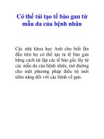 Tài liệu Có thể tái tạo tế bào gan từ mẫu da của bệnh nhân pptx