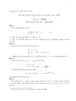 Tài liệu Đề thi tuyển chọn hệ kỹ sư tài năng năm 2002 - Môn Toán pptx