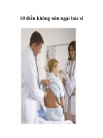 Tài liệu 10 điều không nên ngại bác sĩ pptx