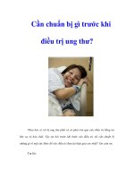 Tài liệu Cần chuẩn bị gì trước khi điều trị ung thư? doc