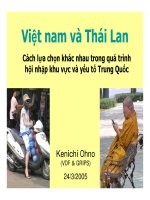 Tài liệu Việt nam và Thái Lan Cách lựa chọn khác nhau trong quá trình hội nhập khu vực và yếu tố Trung Quốc doc