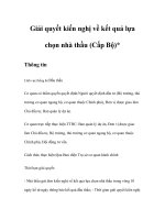 Tài liệu Giải quyết kiến nghị về kết quả lựa chọn nhà thầu (Cấp Bộ) pdf