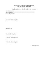 Mẫu làm đề cương và trình bày luận văn thạc sĩ