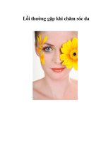 Tài liệu Lỗi thường gặp khi chăm sóc da docx