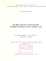 Luận án phó tiến sỹ Về một số bài toán ngược trong phương pháp trọng lực