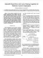 Adjustable speed drive with active filtering capability for harmonic current compensation 
