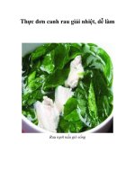 Tài liệu Thực đơn canh rau giải nhiệt, dễ làm pptx