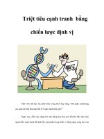 Tài liệu Triệt tiêu cạnh tranh bằng chiến lược định vị docx