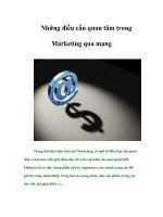 Tài liệu Những điều cần quan tâm trong Marketing qua mạng doc