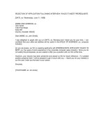 Tài liệu REJECTION OF APPLICATION FOLLOWING INTERVIEW: FAILED TO MEET PREREQUISITE pdf