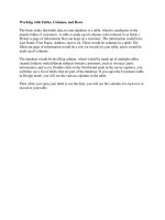 Tài liệu Working with Tables, Columns, and Rows pptx